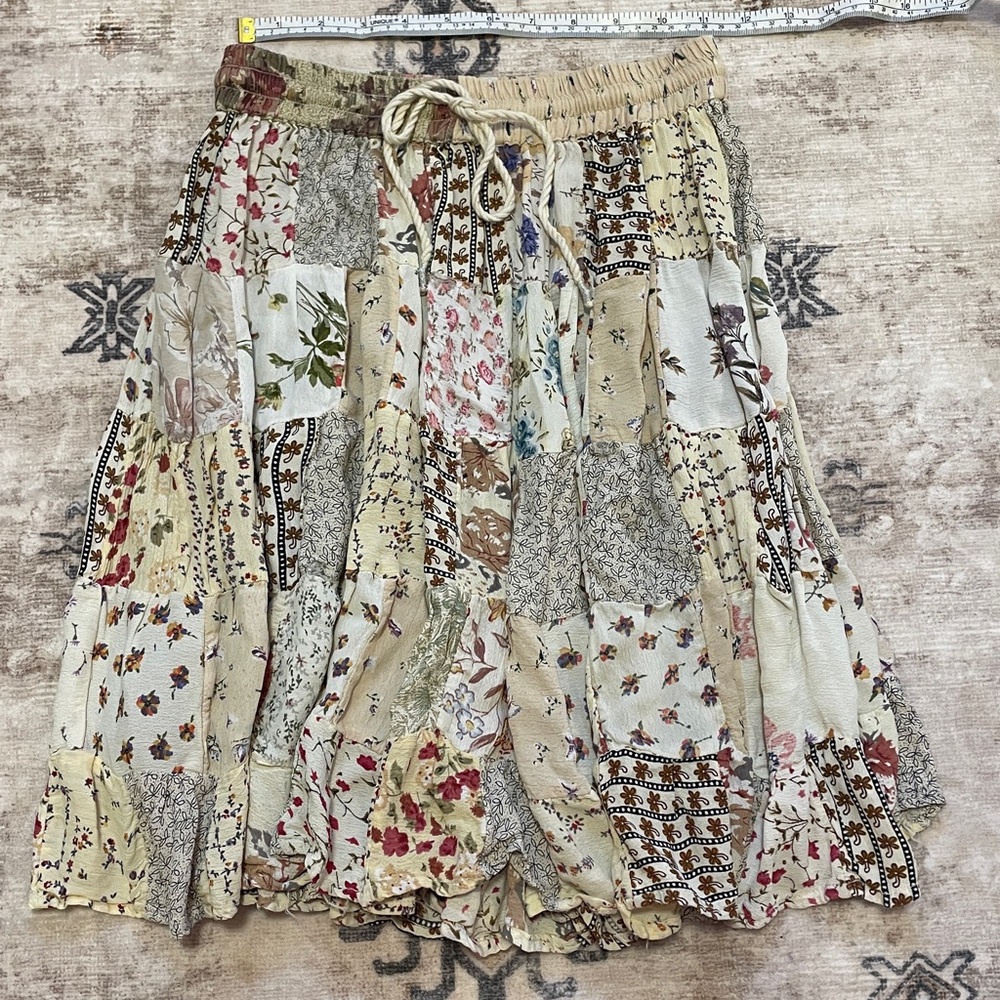 Vintage Floral Patchwork Skirt
